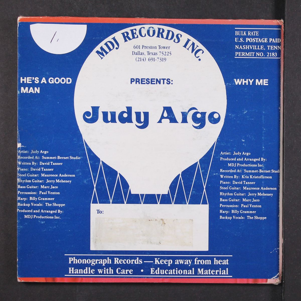 he's a good man by JUDY ARGO