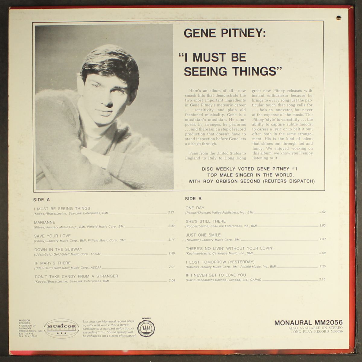 i must be seeing things by GENE PITNEY