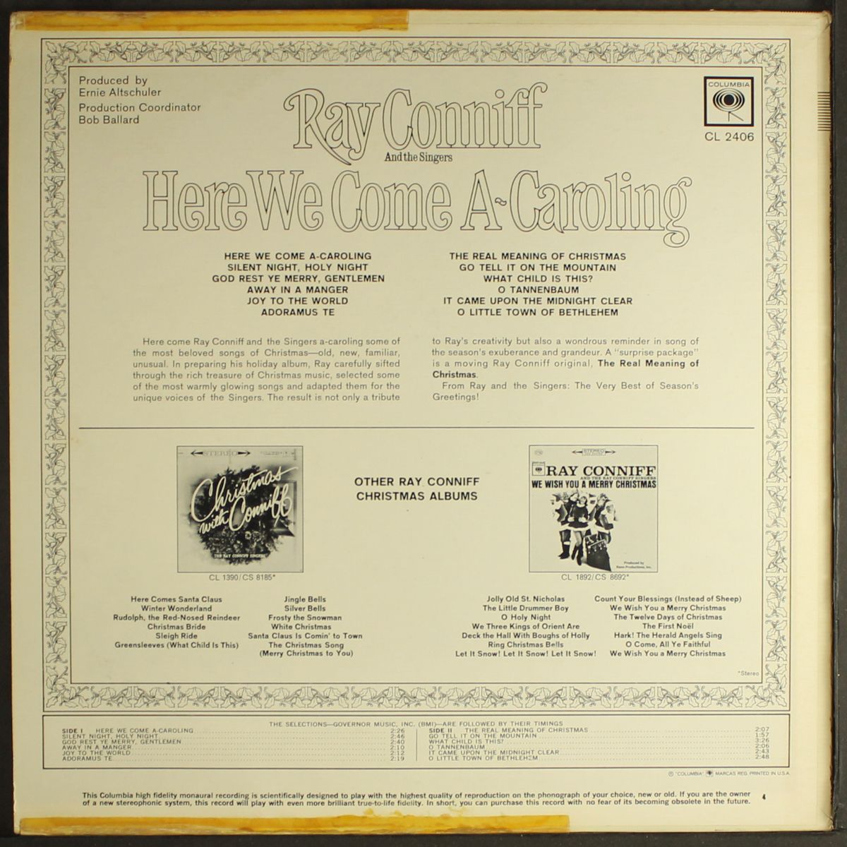 here we come a-caroling by RAY CONNIFF & THE SINGERS