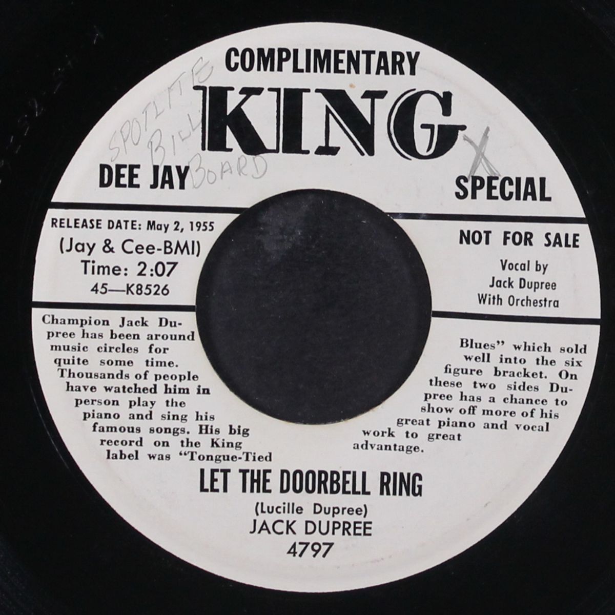 harelip blues / let the doorbell ring by JACK DUPREE