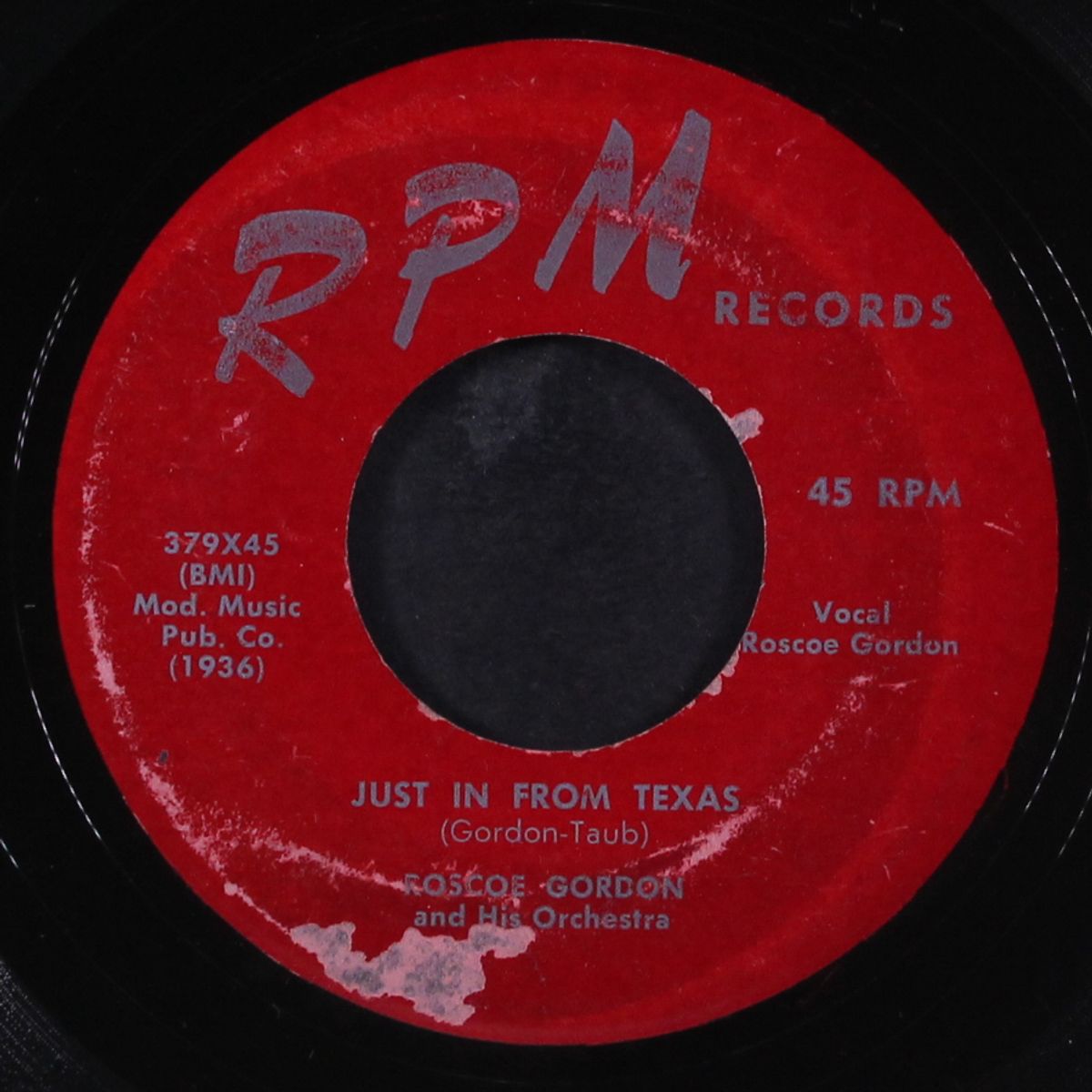 i'm in love / just in from texas by ROSCOE GORDON
