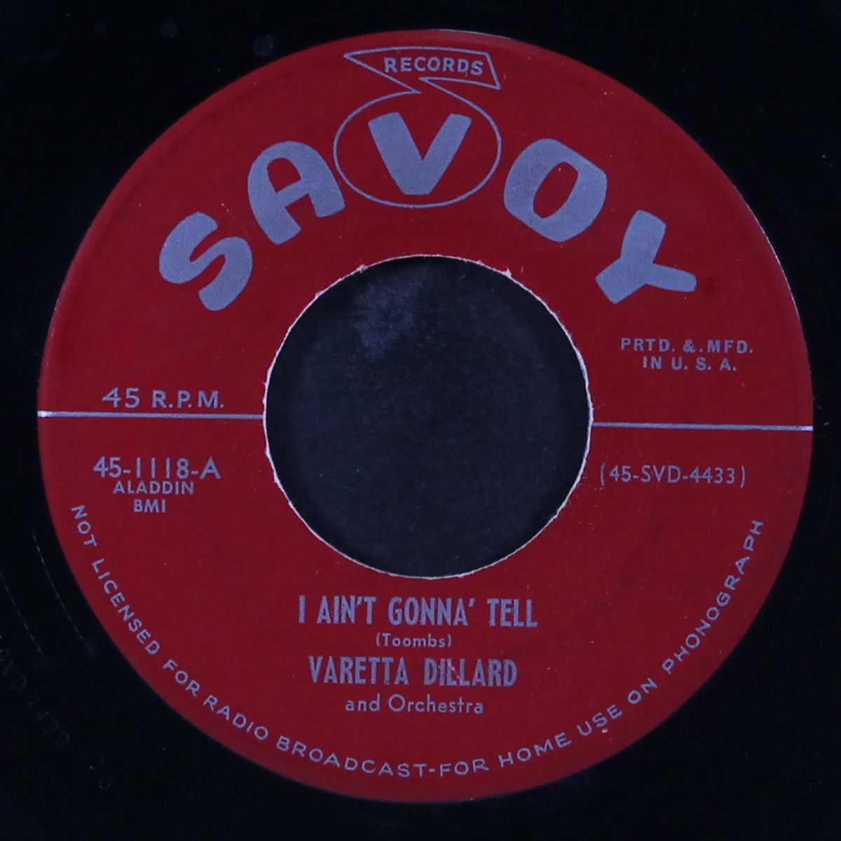 i ain't gonna' tell / my mind is working by VARETTA DILLARD