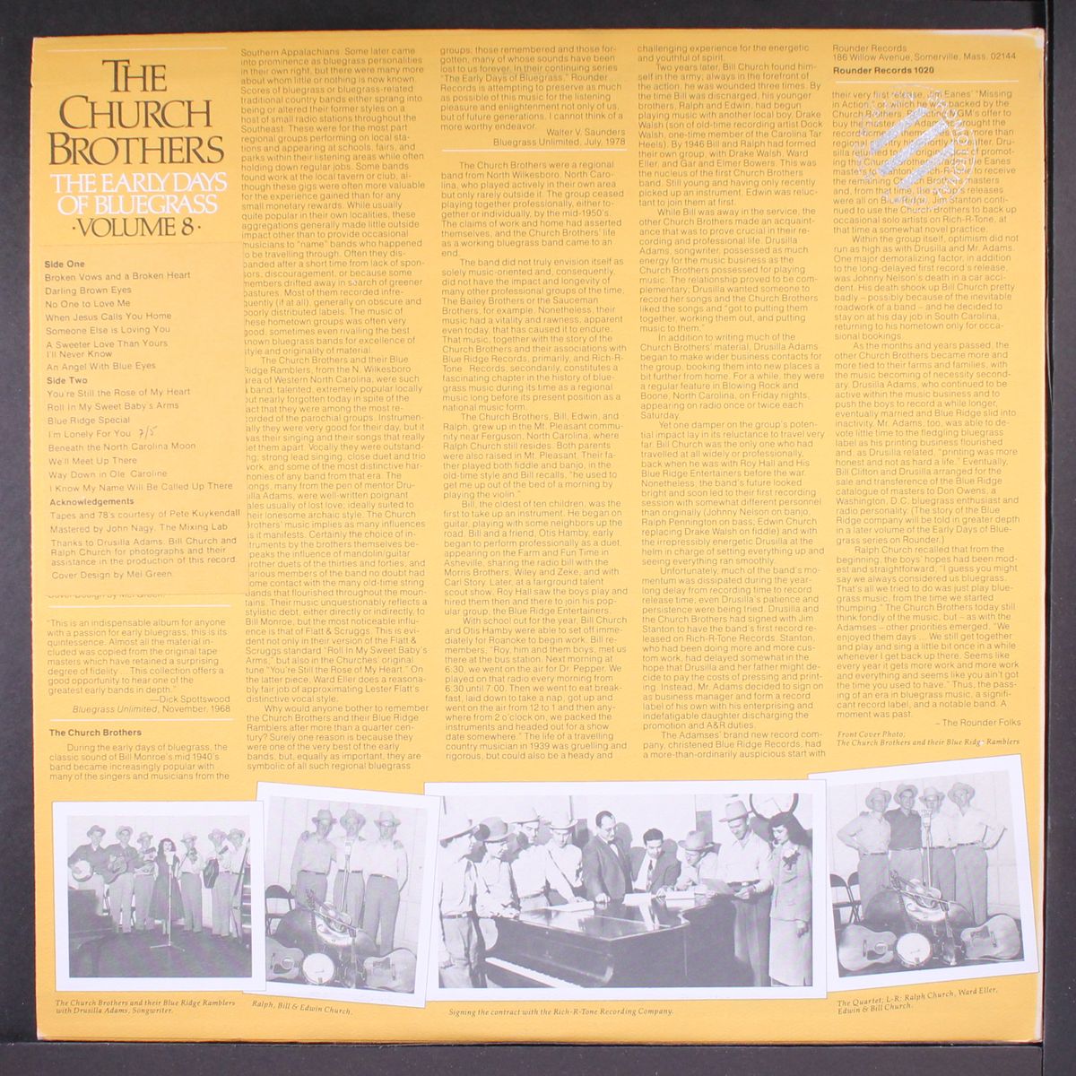 the early days of bluegrass, vol. 8 by CHURCH BROTHERS