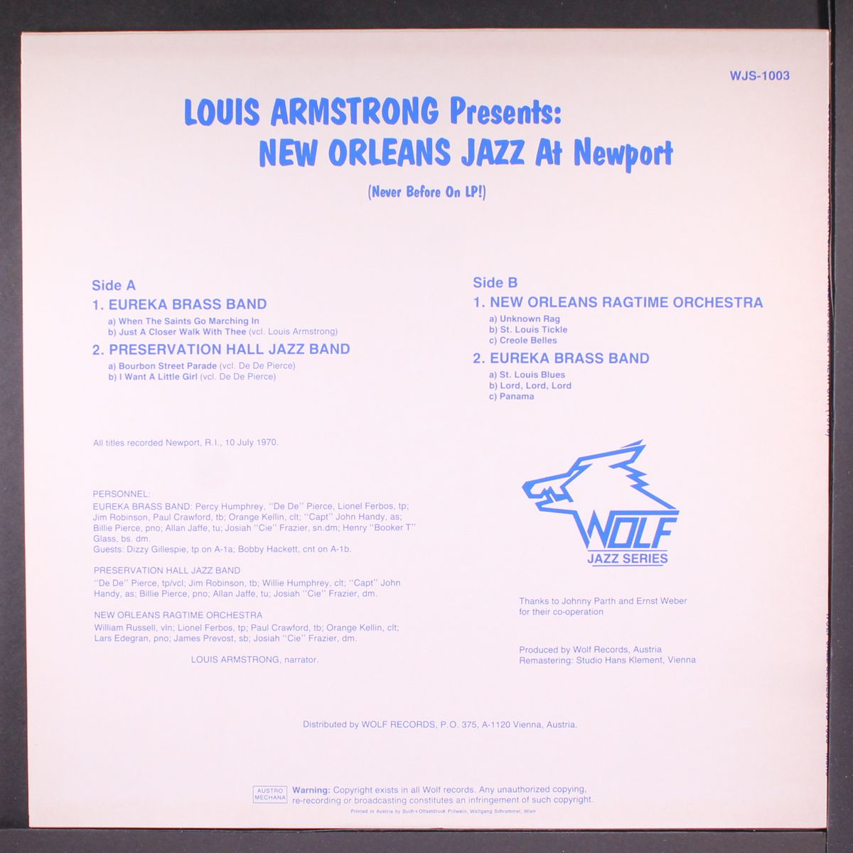 louis armstrong presents: new orleans jazz at newport 1970 by VARIOUS