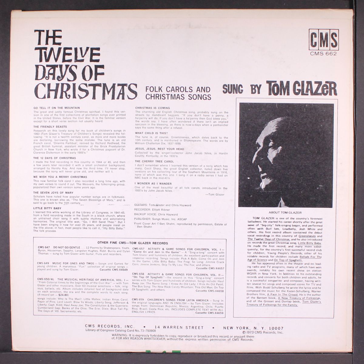 the twelve days of christmas by TOM GLAZER