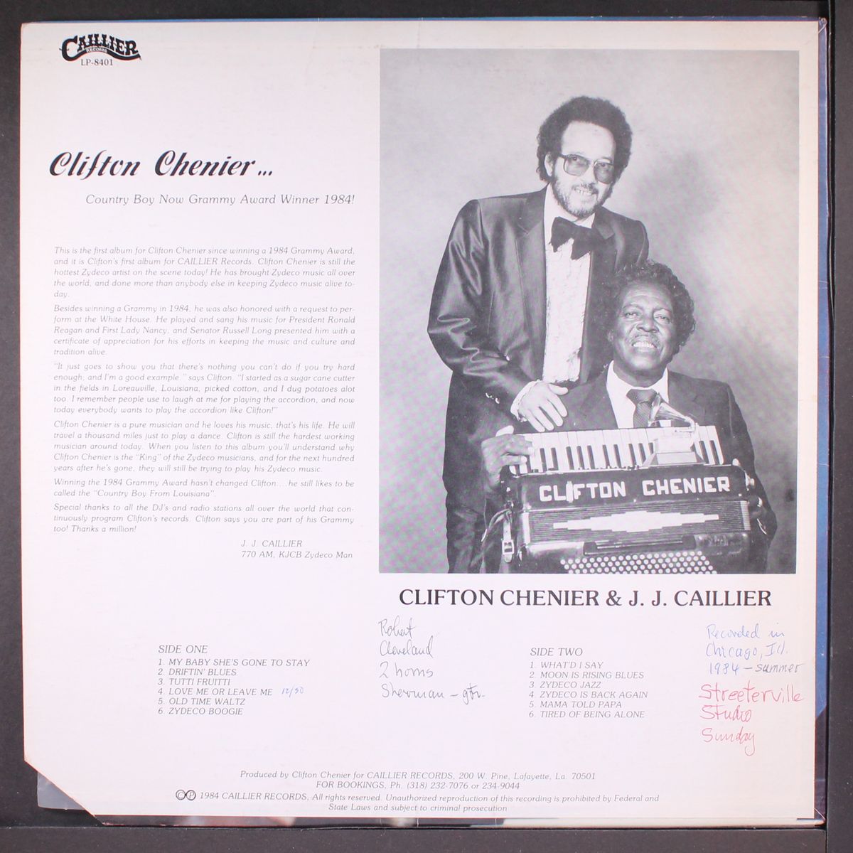 country boy now grammy award winner 1984! by CLIFTON CHENIER