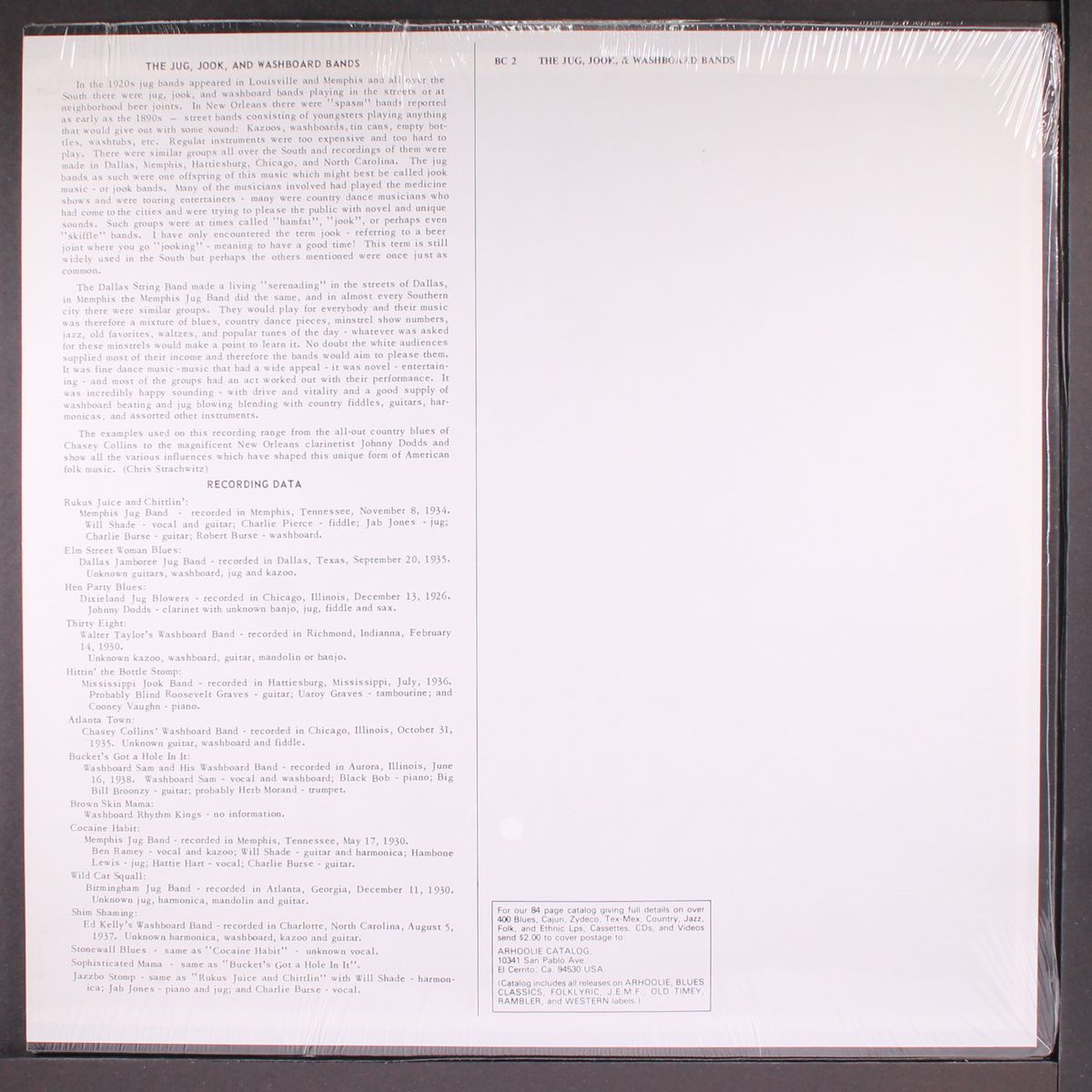 jug, jook and washboard bands by VARIOUS