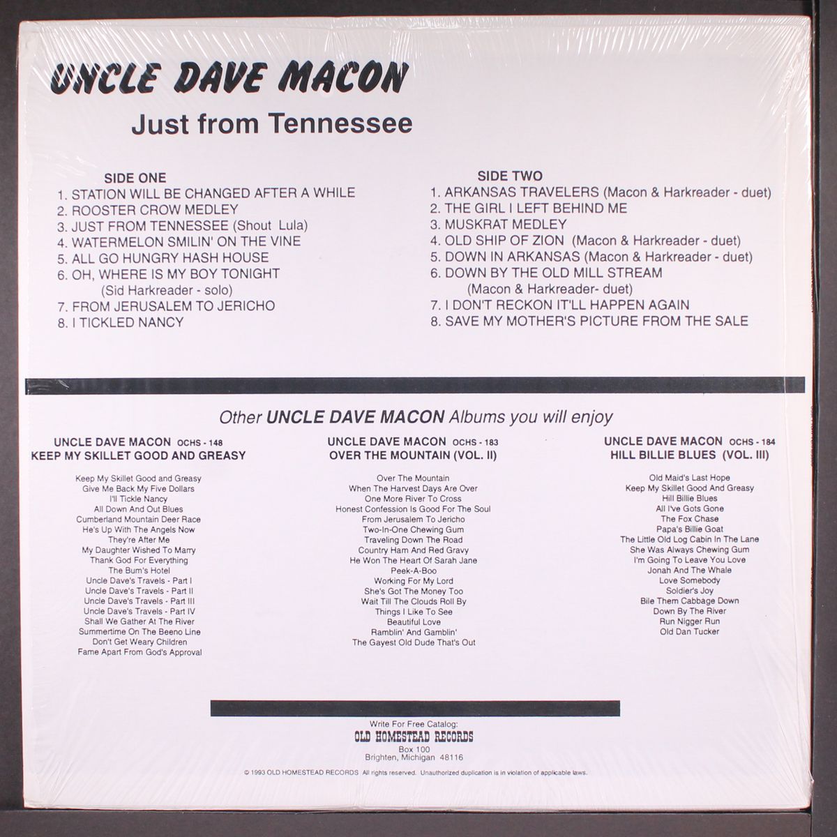 just from tennessee by UNCLE DAVE MACON