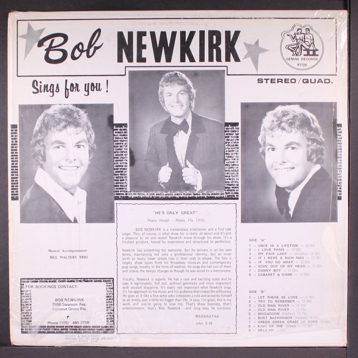sings for you by BOB NEWKIRK