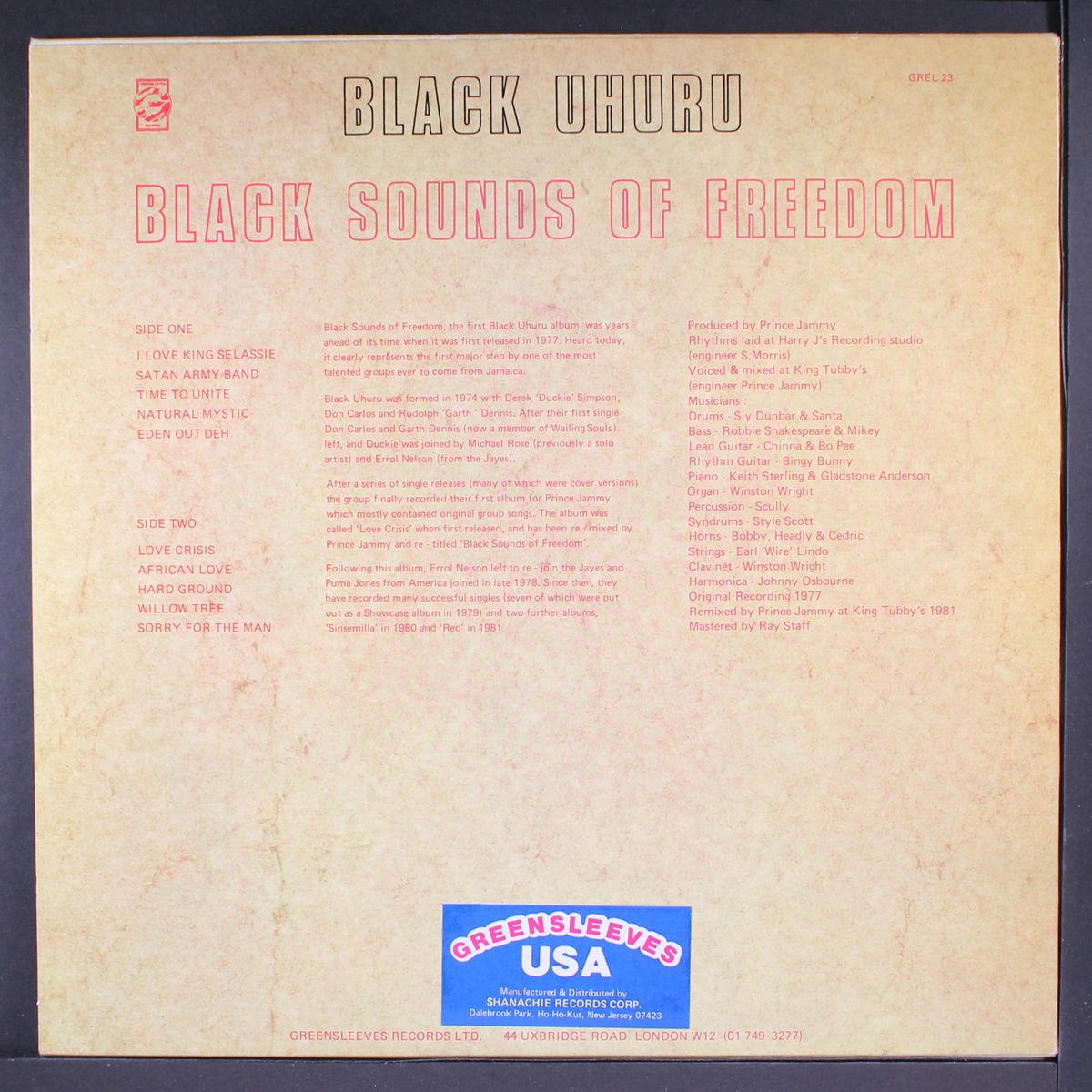 black sounds of freedom by BLACK UHURU