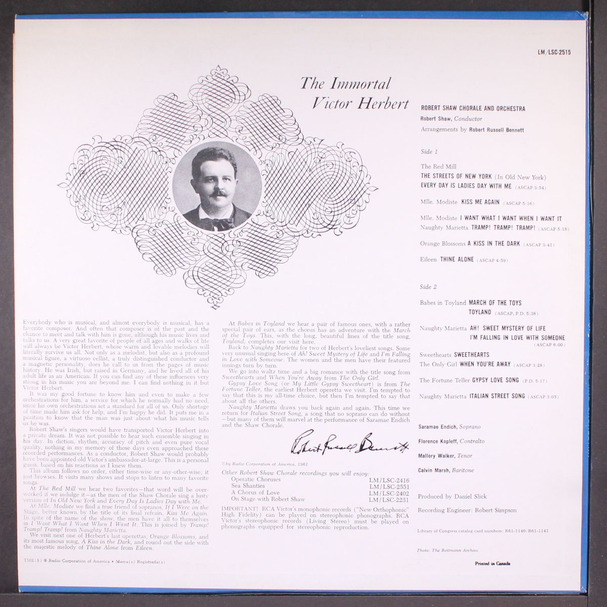 the immortal victor herbert by ROBERT SHAW CHORALE