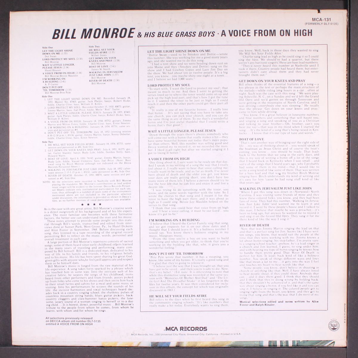 a voice from on high by BILL MONROE