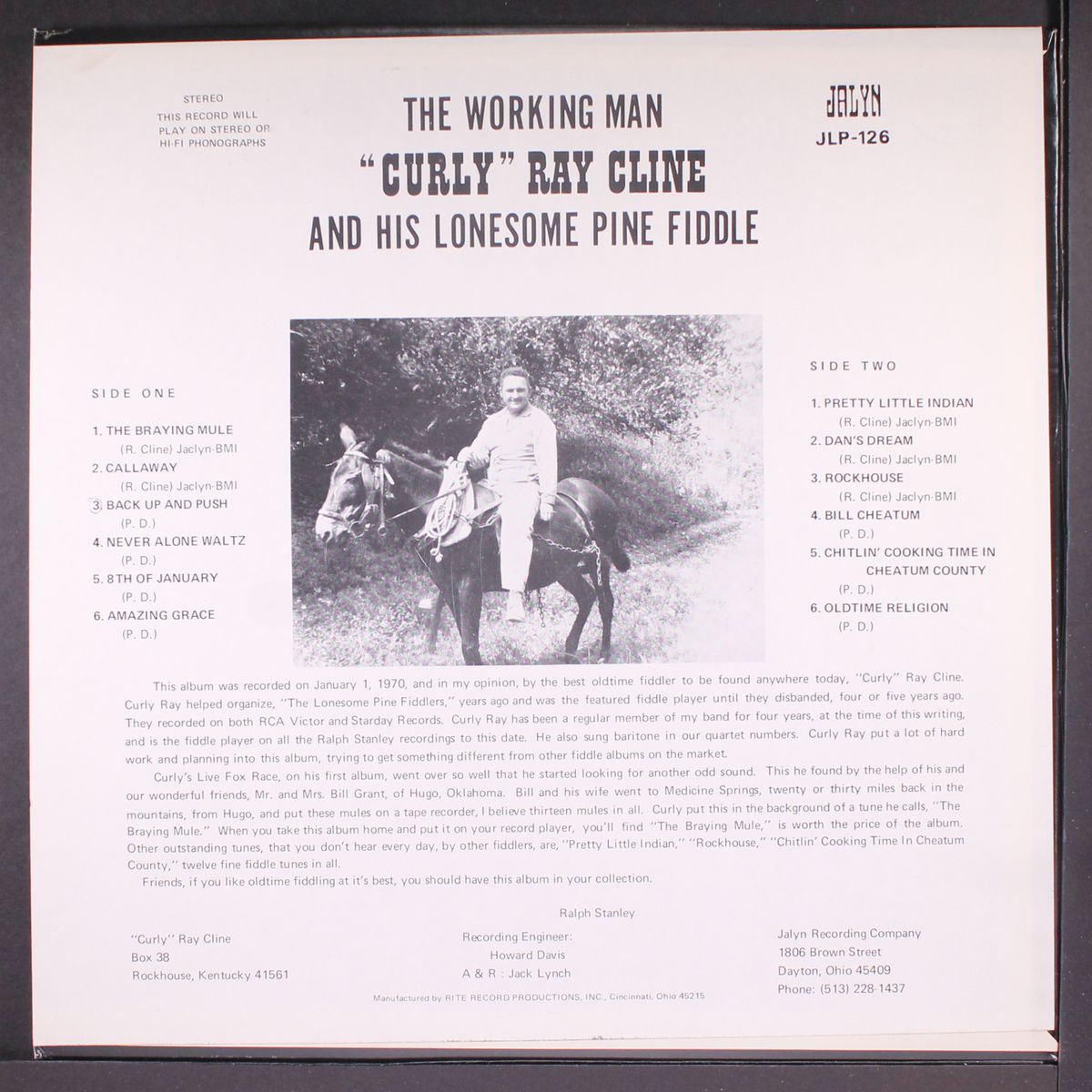 the working man by CURLY RAY CLINE