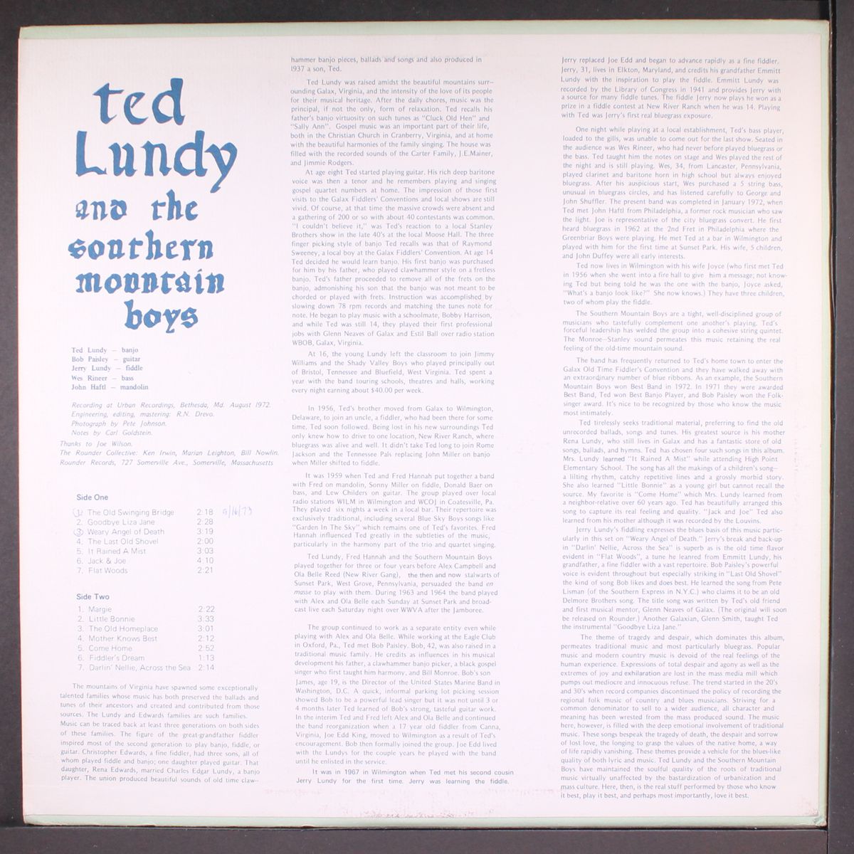the old swinging bridge by TED LUNDY & SOUTHERN MOUNTAIN BOYS