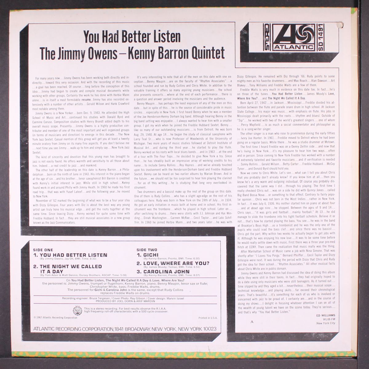 you had better listen by JIMMY OWENS & KENNY BARRON QUINTET