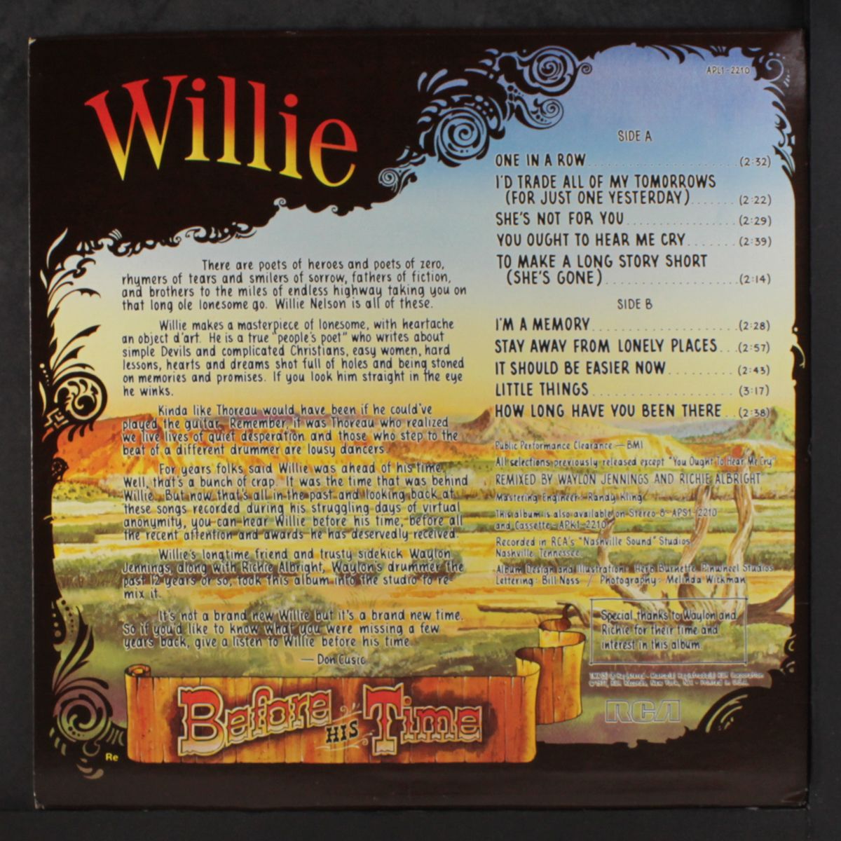 before his time by WILLIE NELSON