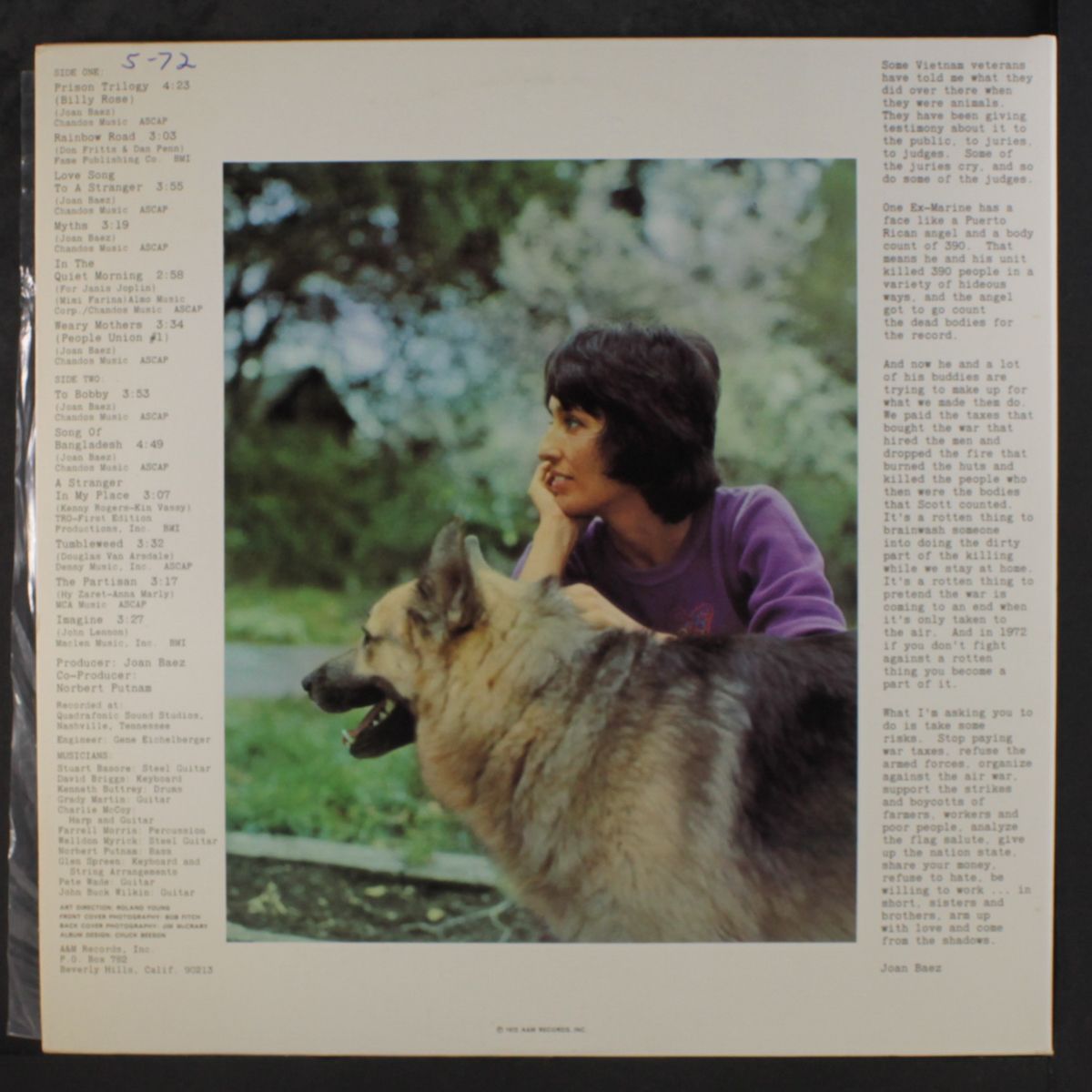 come from the shadows by JOAN BAEZ