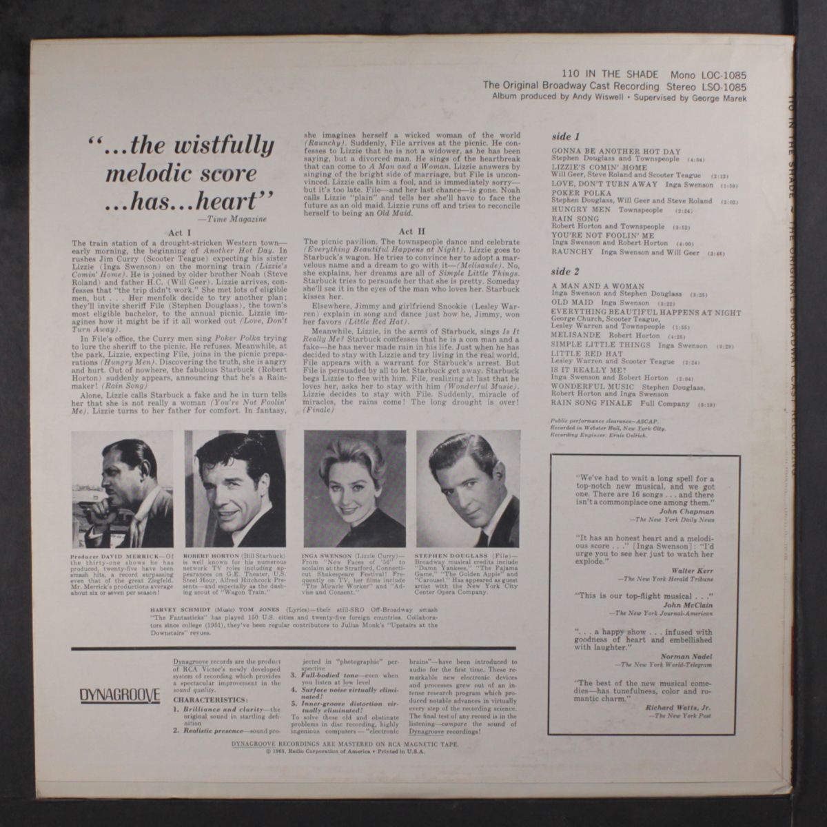 110 in the shade by ORIGINAL BROADWAY CAST