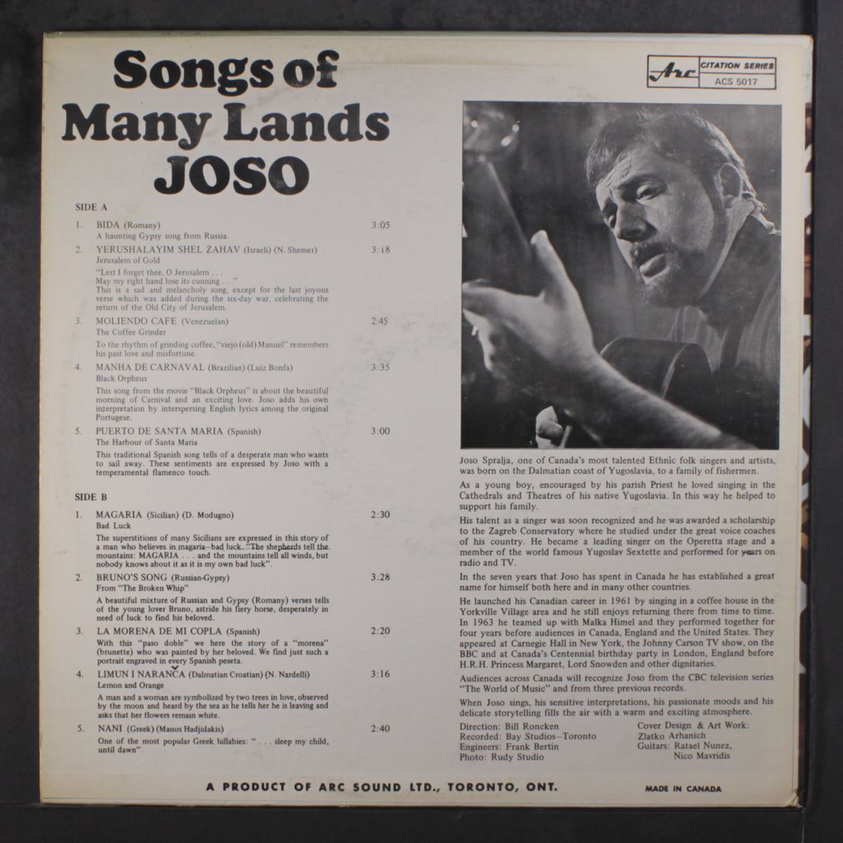 songs of many lands by JOSO SPRALJA