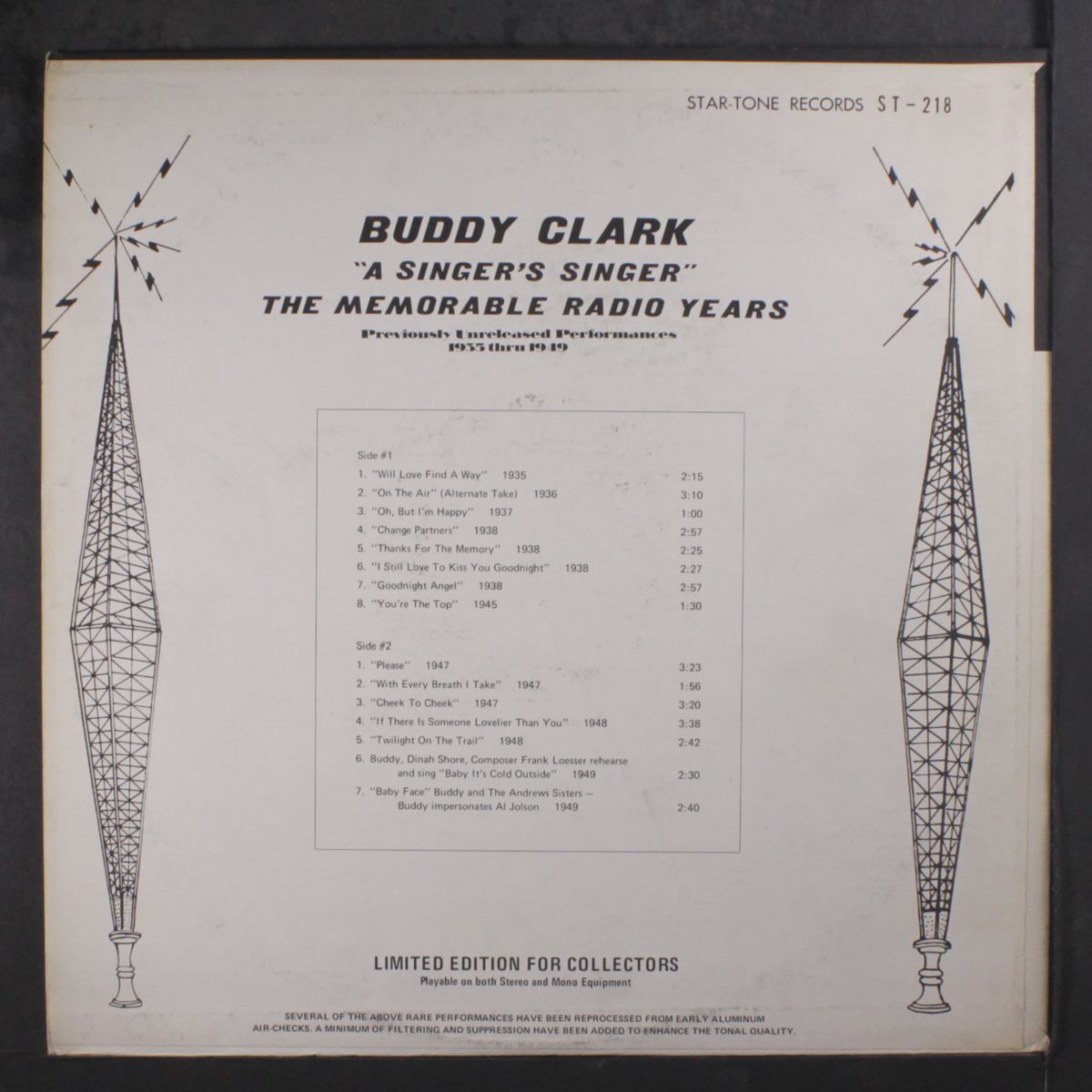 a singer's singer by BUDDY CLARK