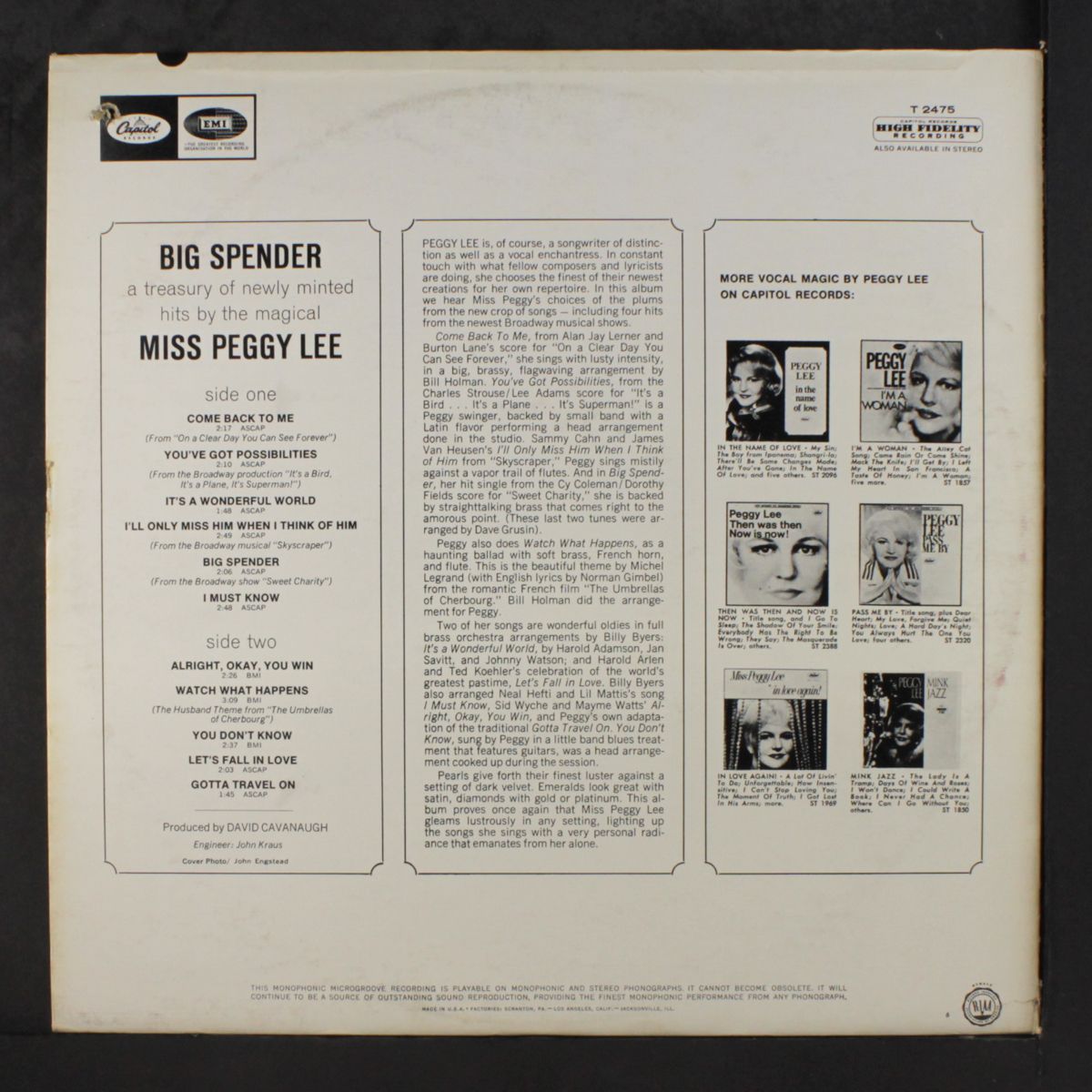 big spender by PEGGY LEE