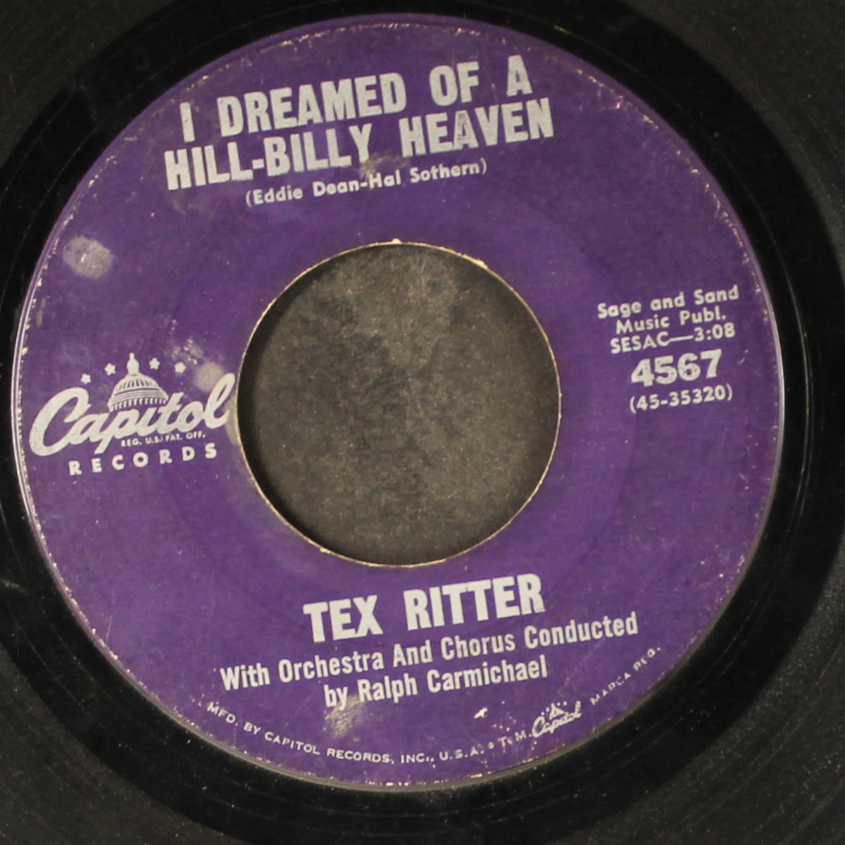 i dreamed of a hillbilly heaven by TEX RITTER