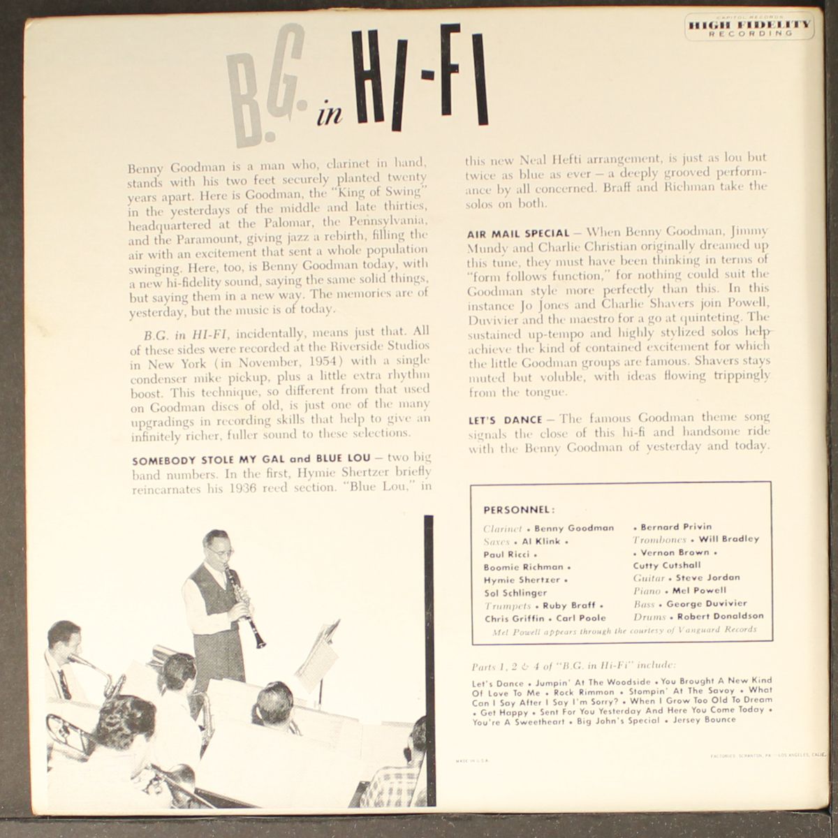 b.g. in hi-fi part 3 by BENNY GOODMAN