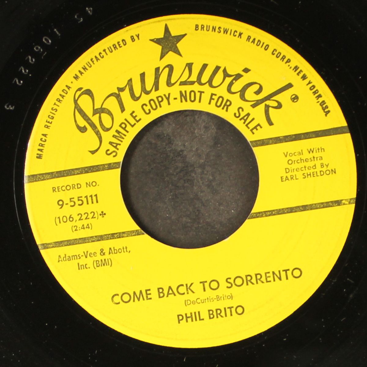 come back to sorrento / o sole mio cha cha by PHIL BRITO