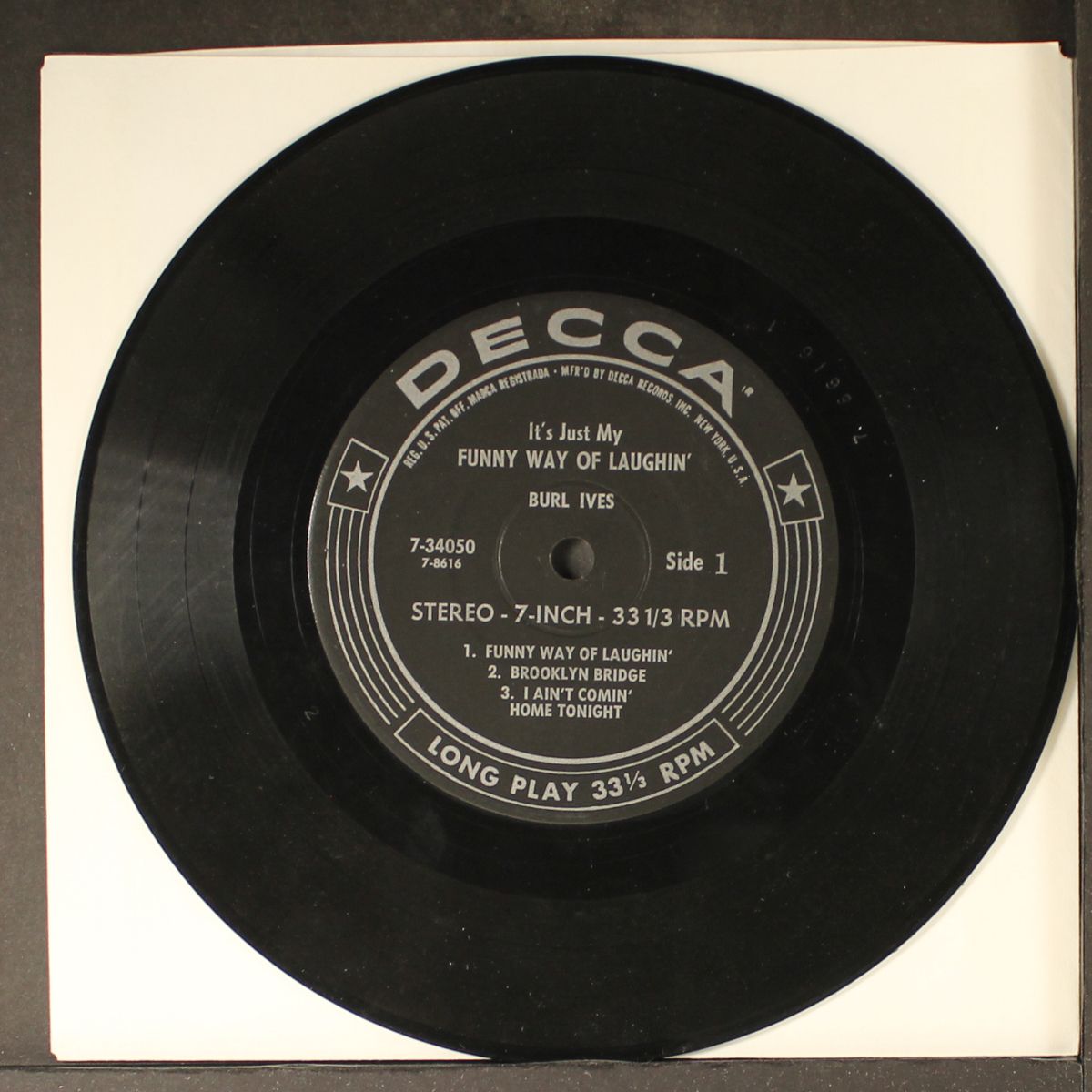it's just my funny way of laughin' by BURL IVES