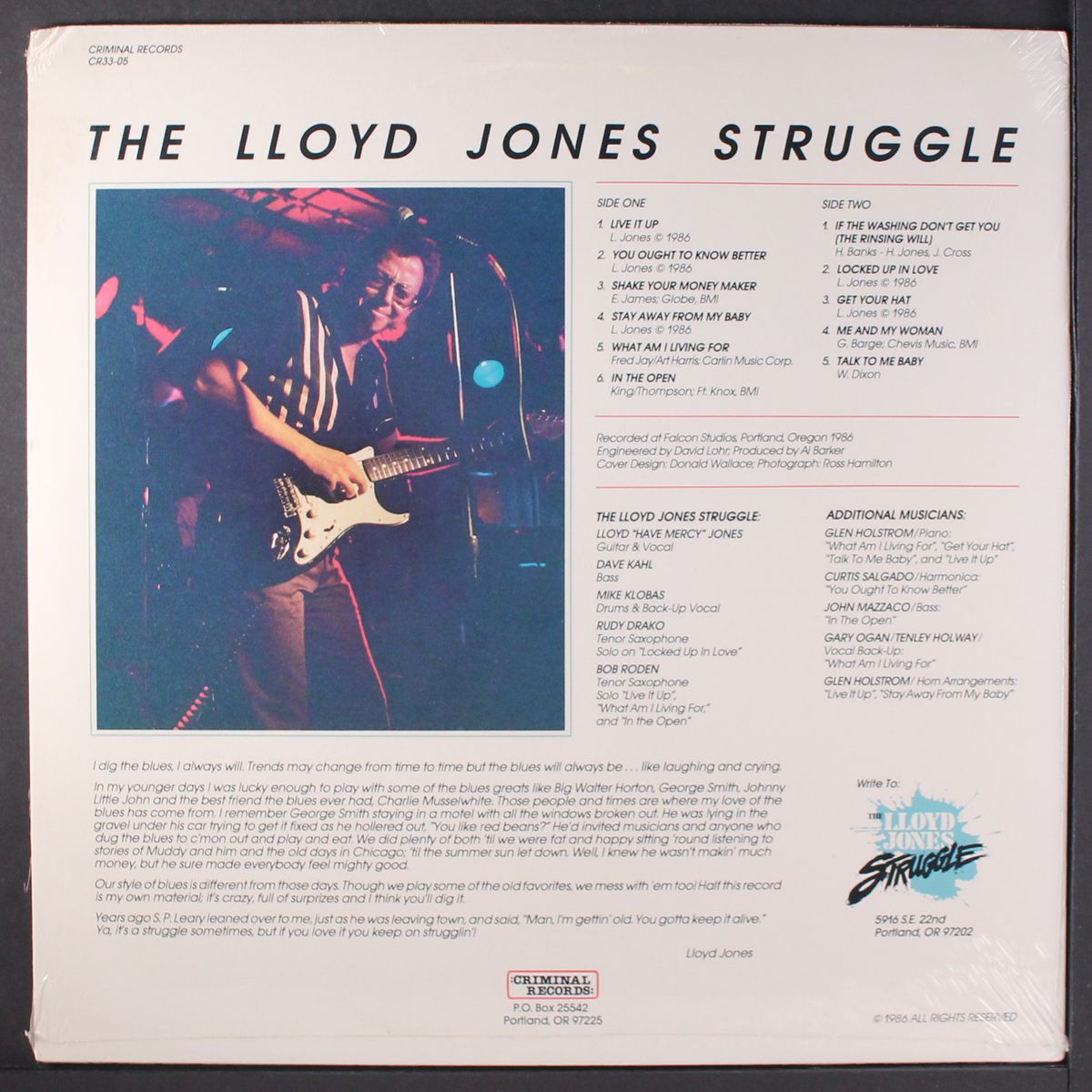 the lloyd jones struggle by LLOYD JONES STRUGGLE