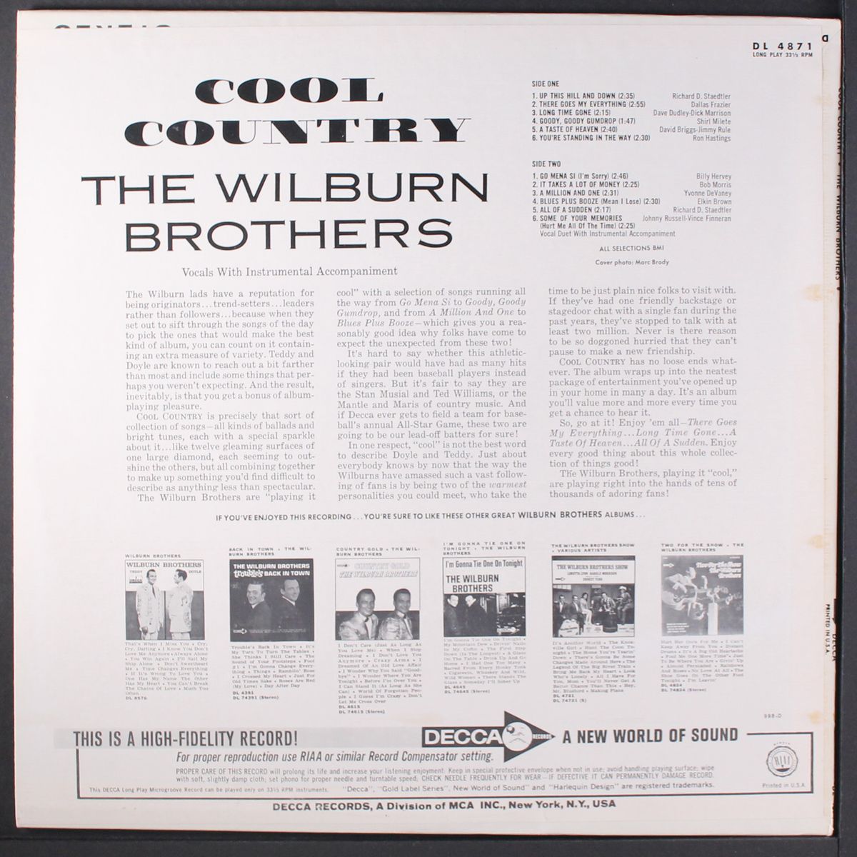 cool country by WILBURN BROTHERS