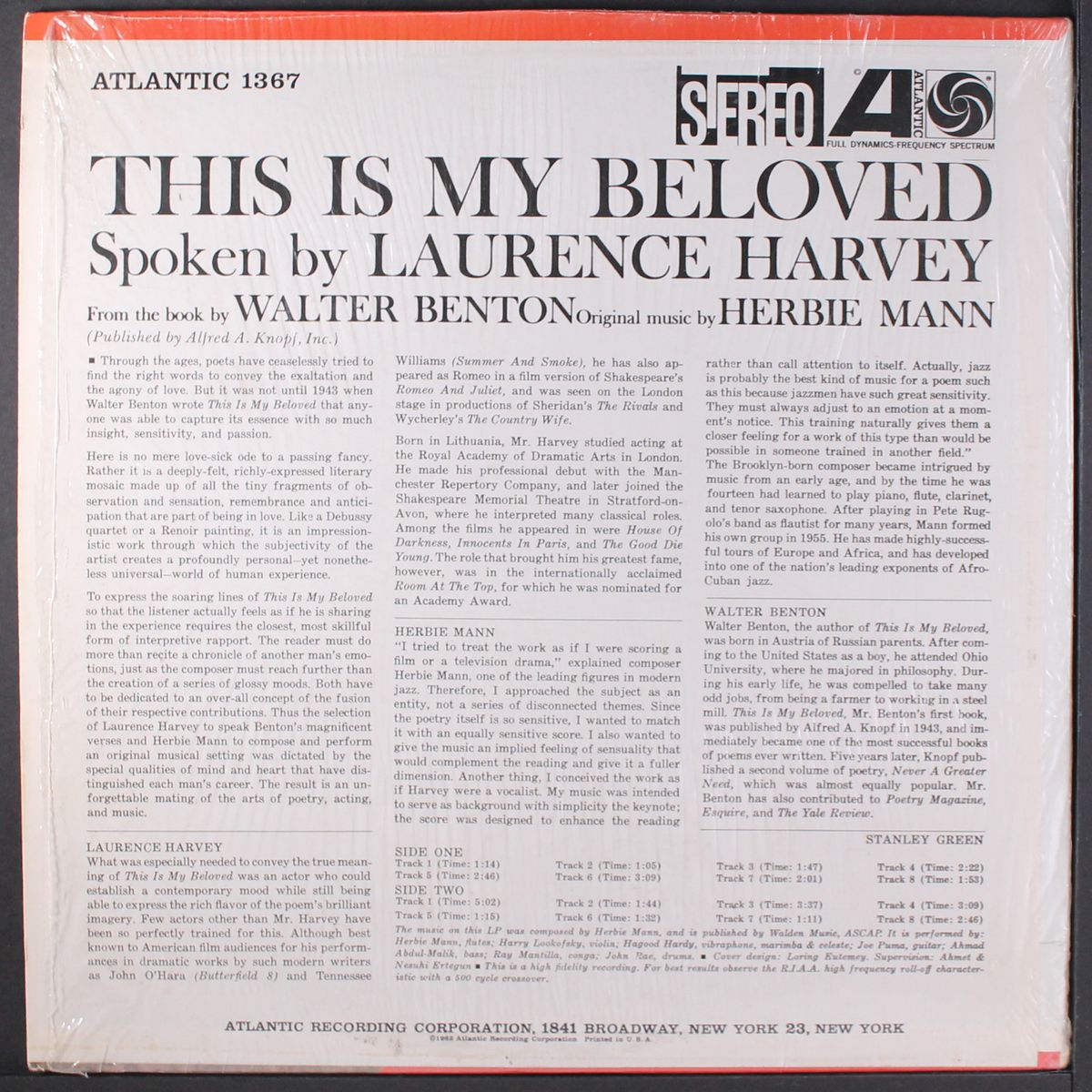 this is my beloved by LAURENCE HARVEY & HERBIE MANN