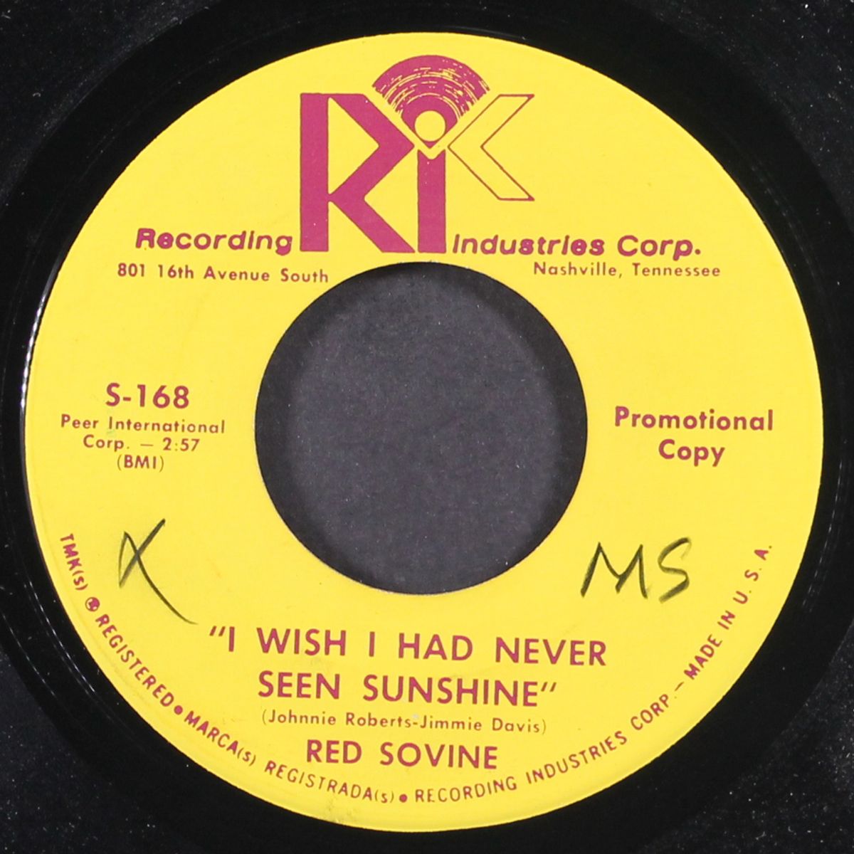 salt on my eggs / i wish i had never seen sunshine by RED SOVINE