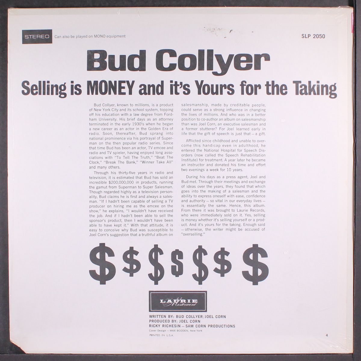 selling is money and it's yours for the taking by BUD COLLYER