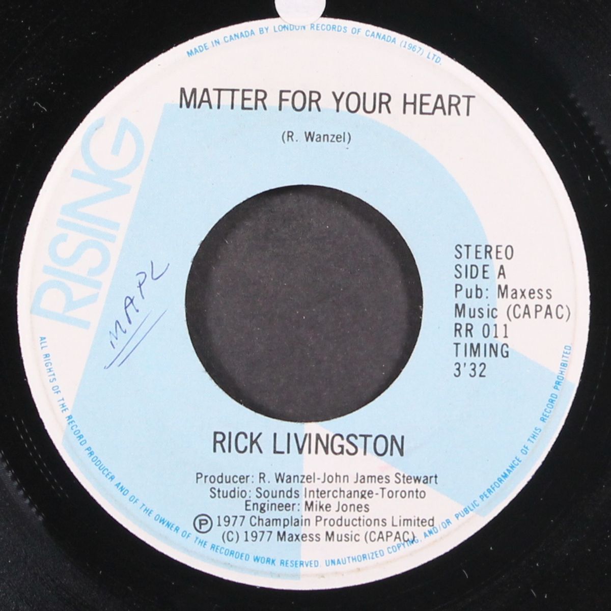 take a chance / matter for your heart by RICK LIVINGSTON