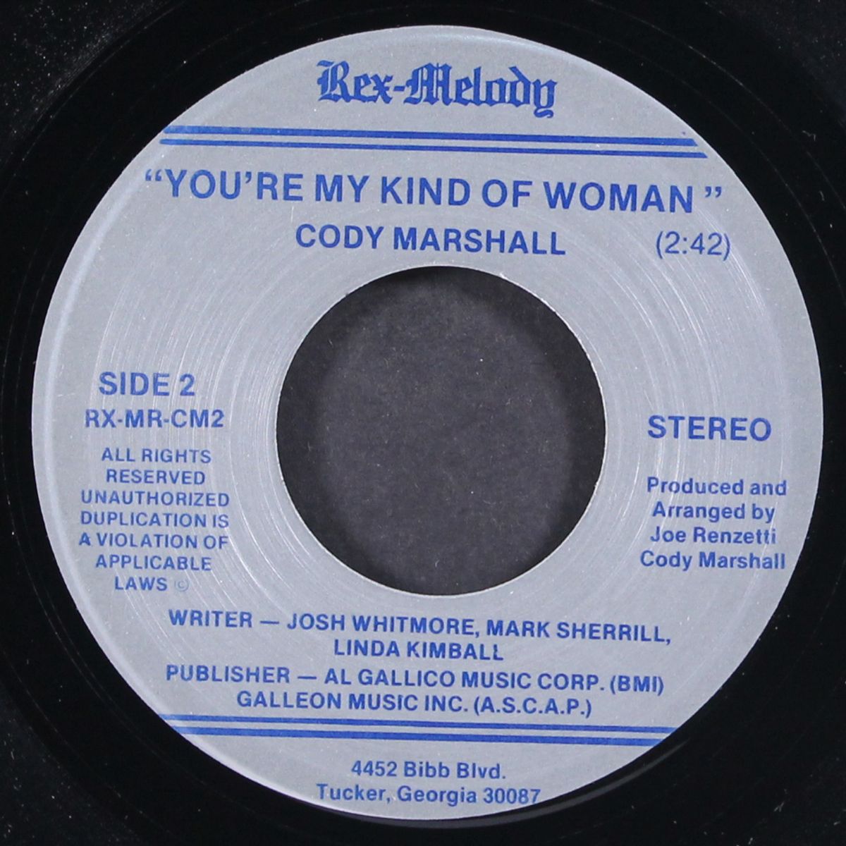 you're my kind of woman / the last memory by CODY MARSHALL