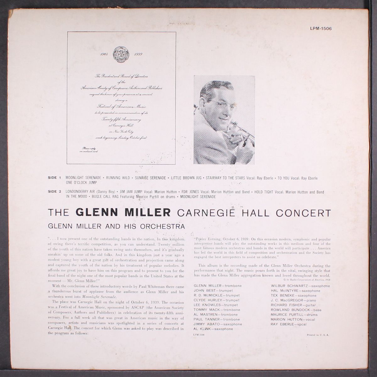 carnegie hall concert by GLENN MILLER