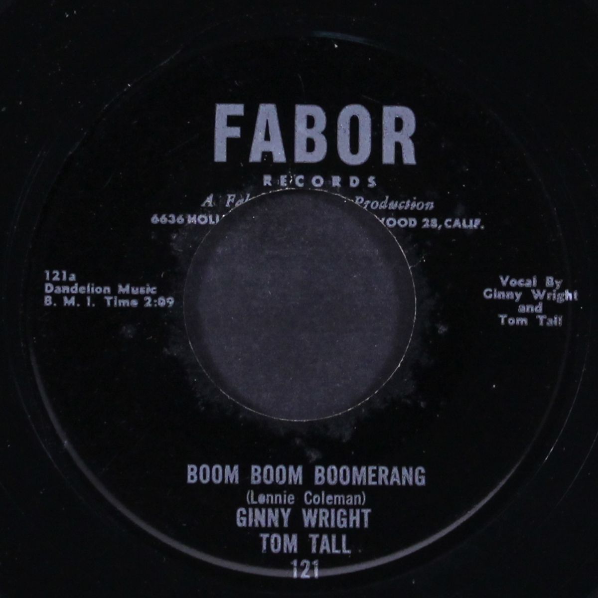boom boom boomerang / out of line by GINNY WRIGHT & TOM TALL