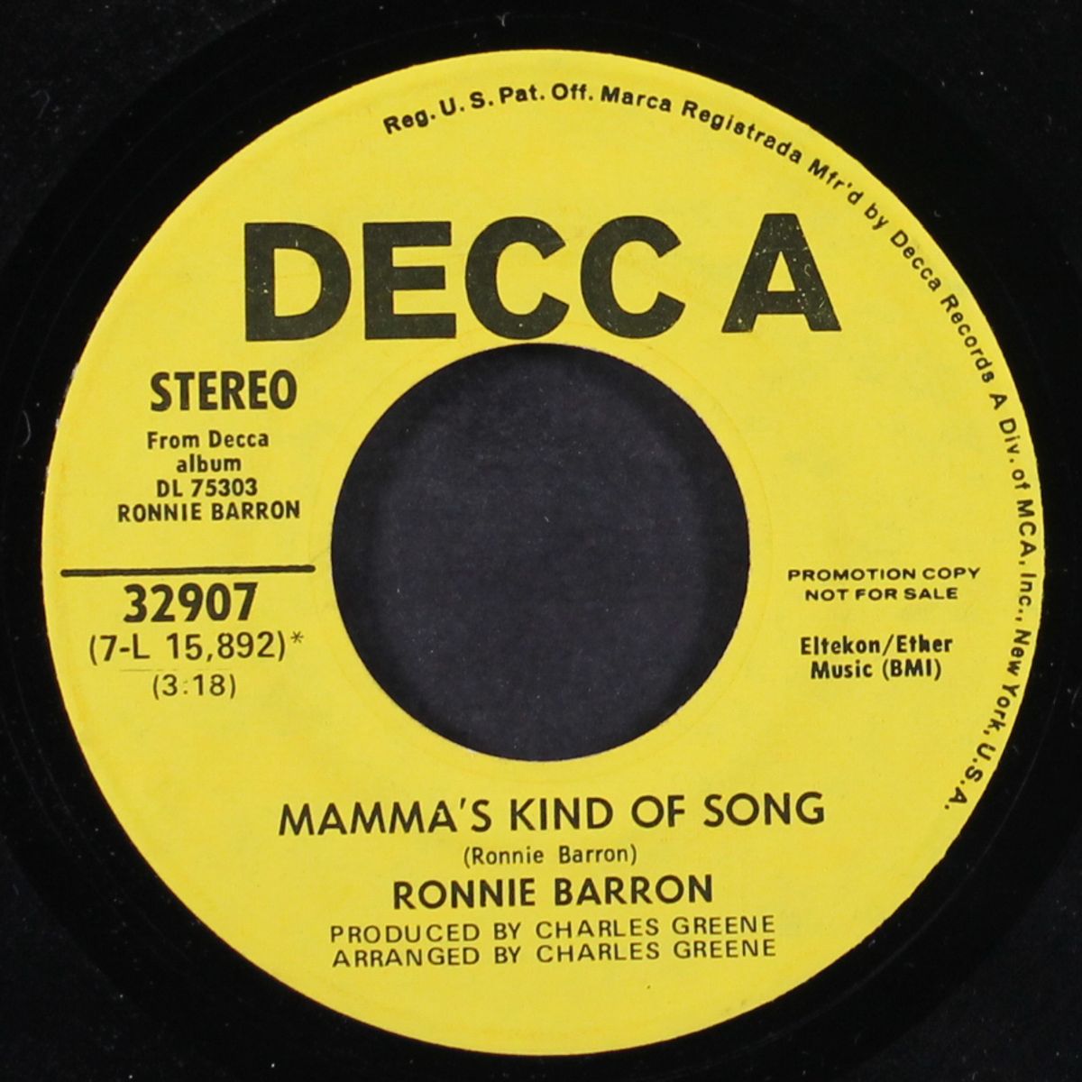 louisiana flood / mamma's kind of song by RONNIE BARRON