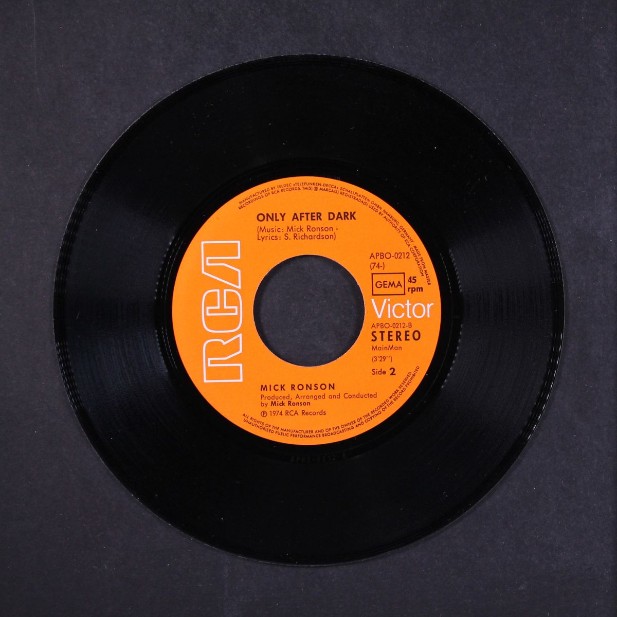 love me tender / only after dark by MICK RONSON
