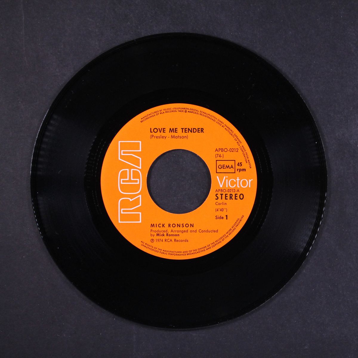 love me tender / only after dark by MICK RONSON