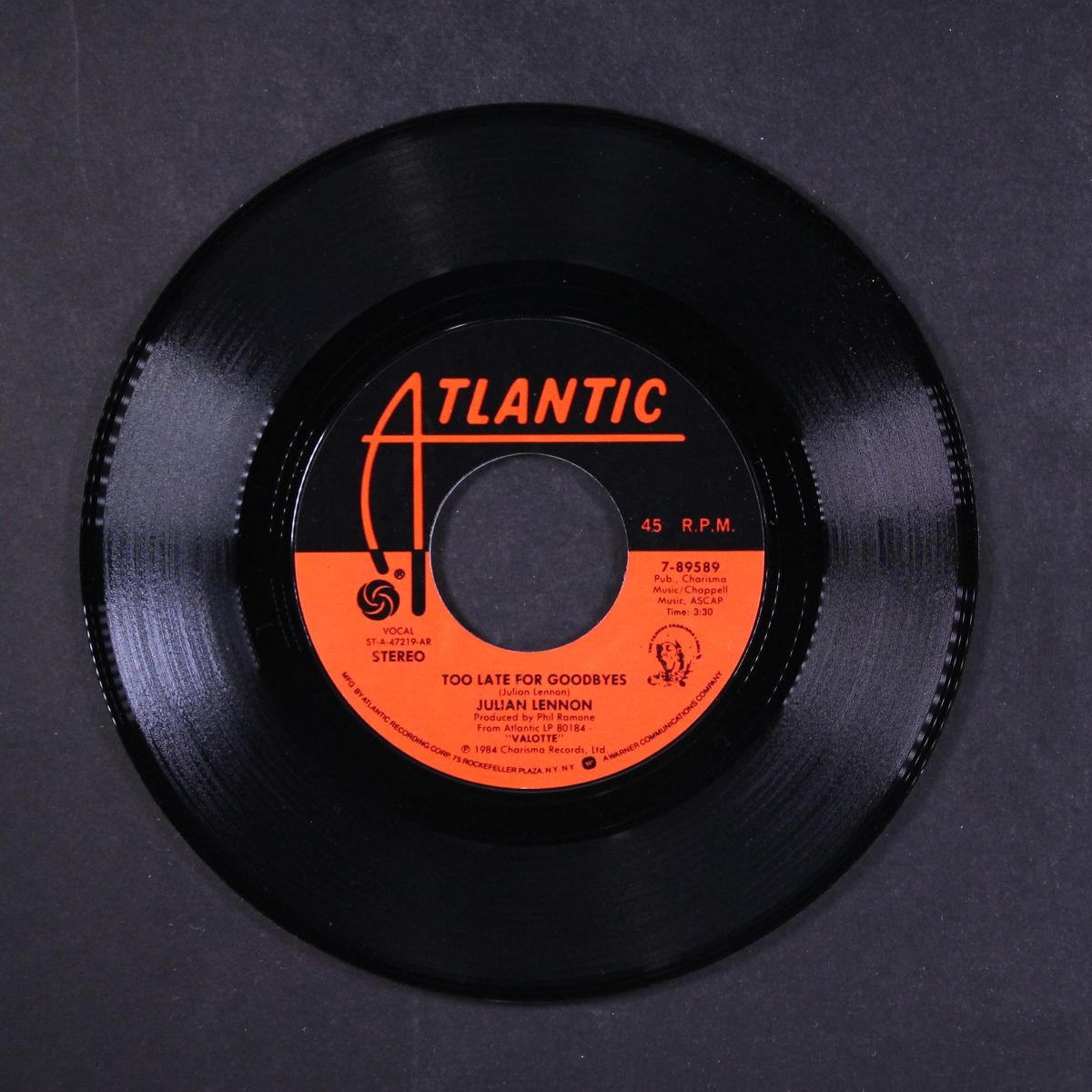 too late for goodbyes / let me be by JULIAN LENNON