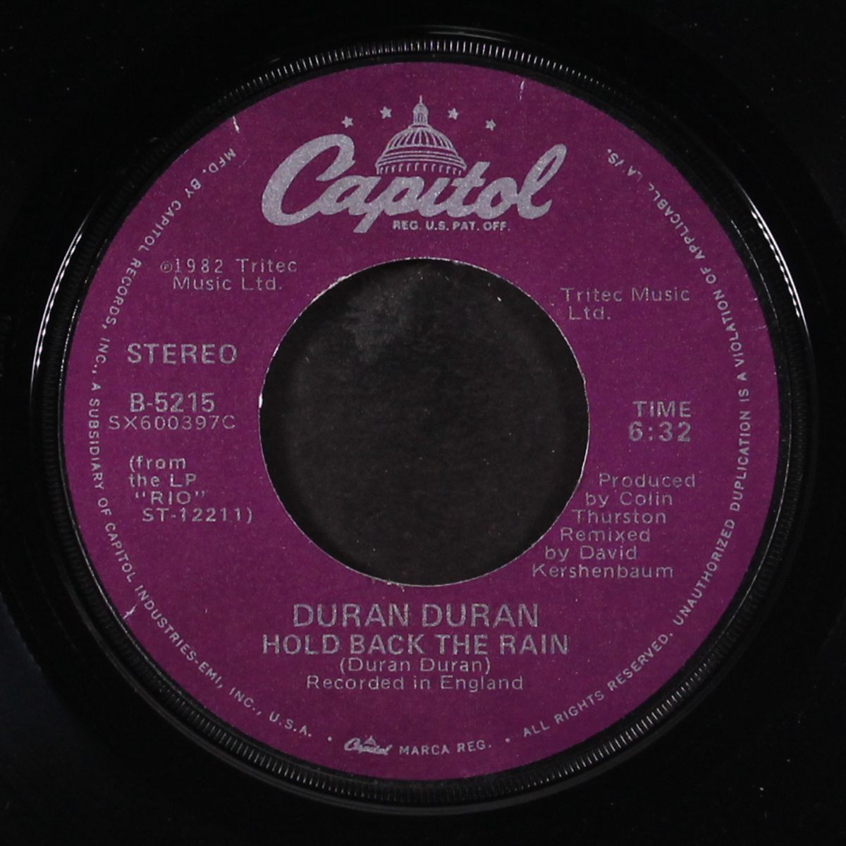 rio / hold back the rain by DURAN DURAN
