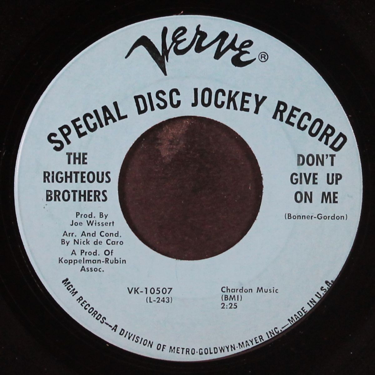 melancholy music man / don't give up on me by RIGHTEOUS BROTHERS