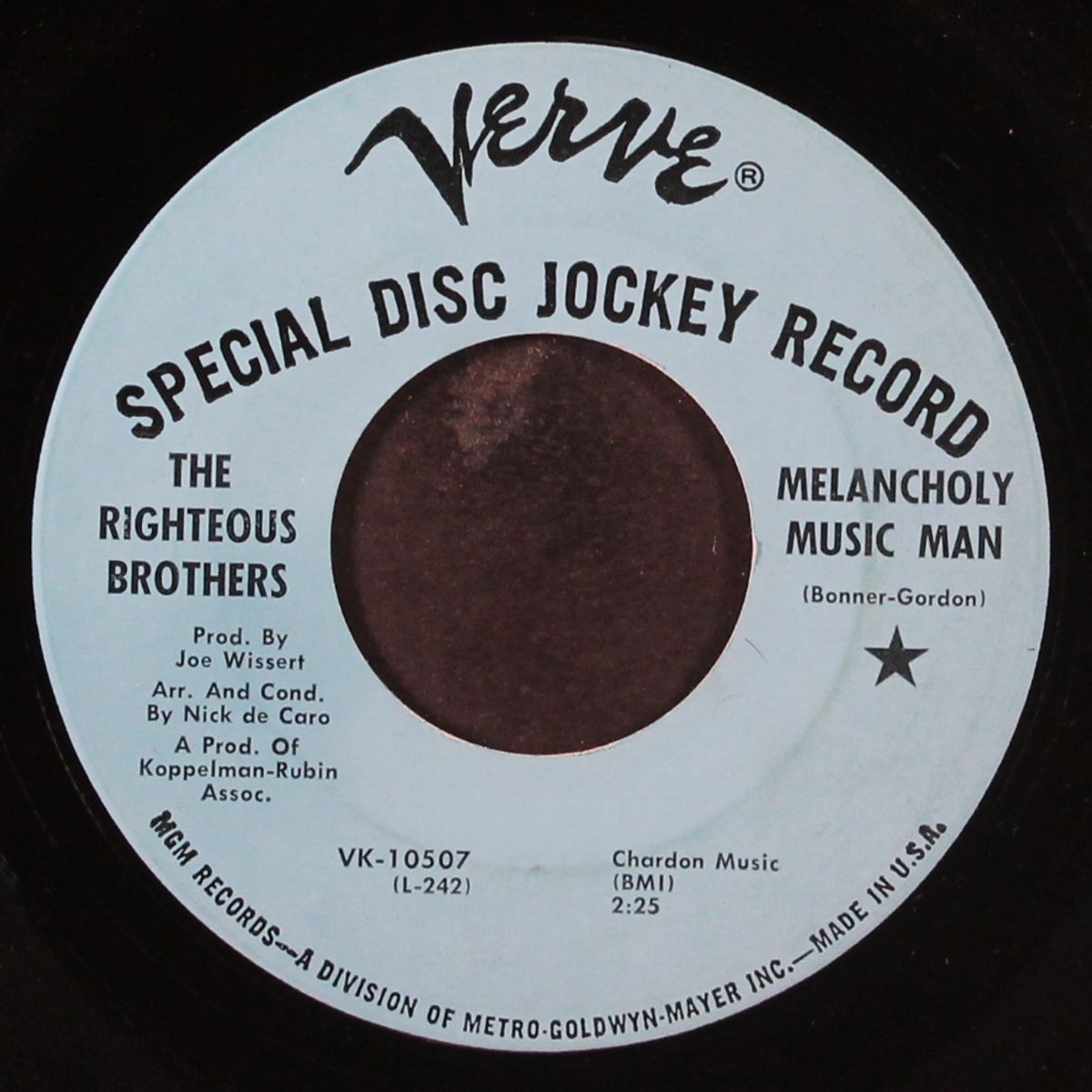 melancholy music man / don't give up on me by RIGHTEOUS BROTHERS