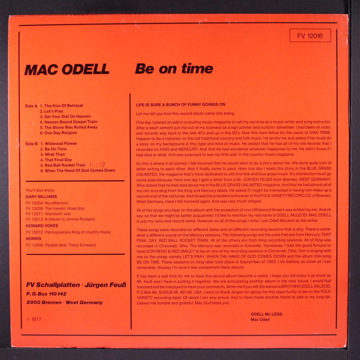 be on time by MAC O'DELL