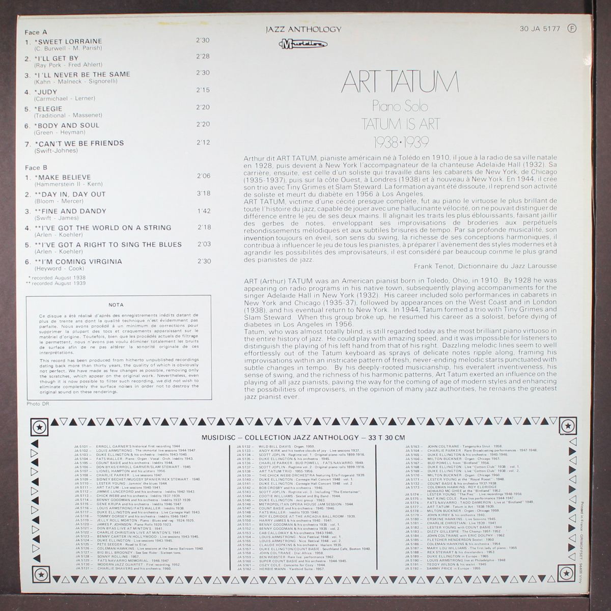 tatum is art 1938-1939 by ART TATUM