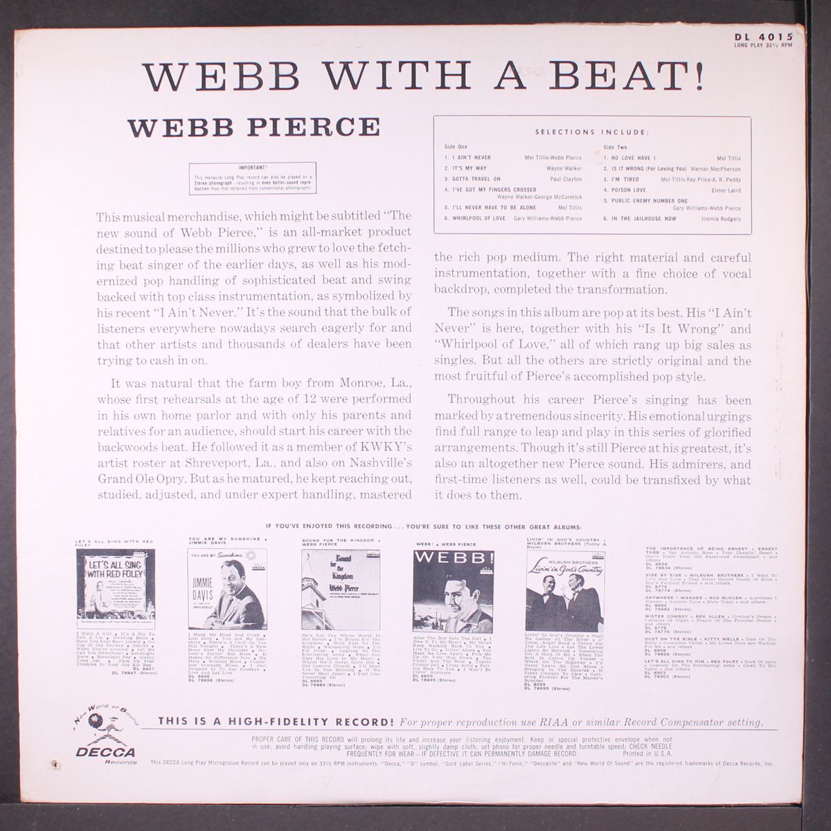 webb with a beat by WEBB PIERCE