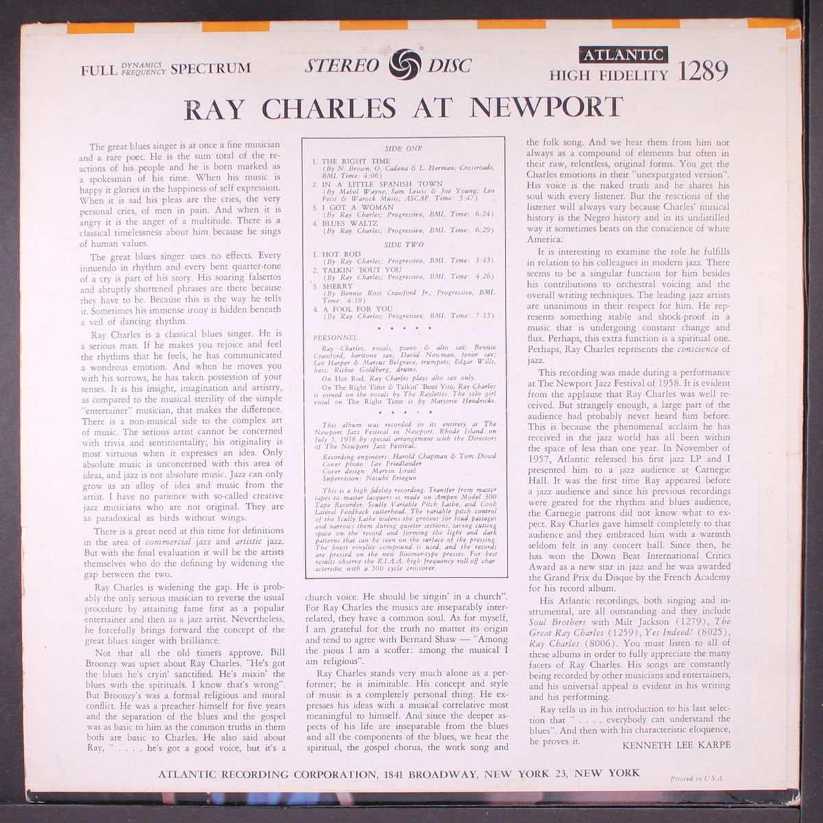 at newport by RAY CHARLES