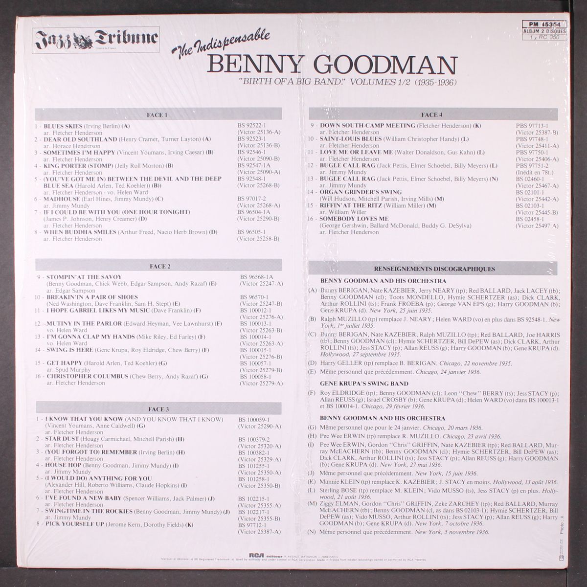 birth of a big band, vols. 1/2 (1935-1936) by BENNY GOODMAN